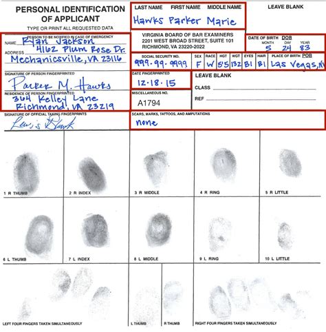 fingerprint card verification